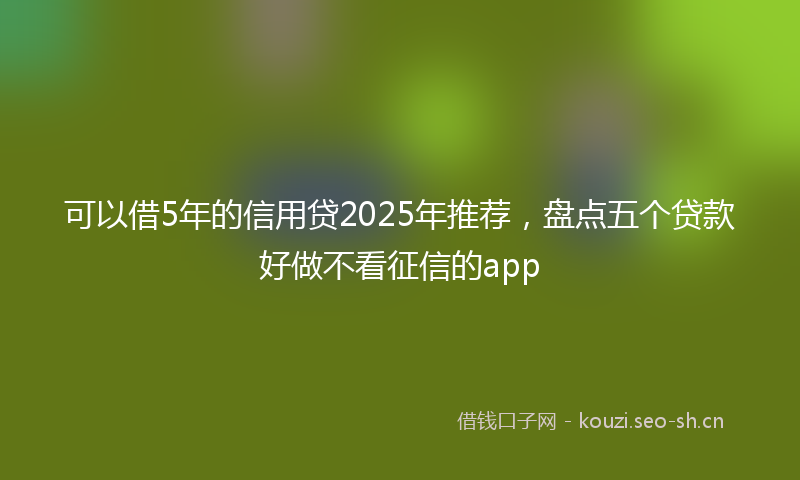 可以借5年的信用贷2025年推荐，盘点五个贷款好做不看征信的app