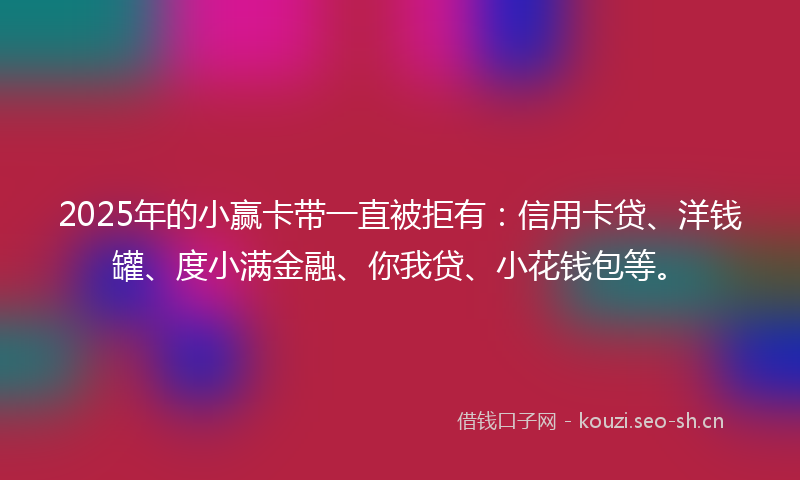 2025年的小赢卡带一直被拒有：信用卡贷、洋钱罐、度小满金融、你我贷、小花钱包等。