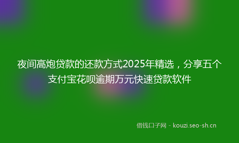 夜间高炮贷款的还款方式2025年精选，分享五个支付宝花呗逾期万元快速贷款软件