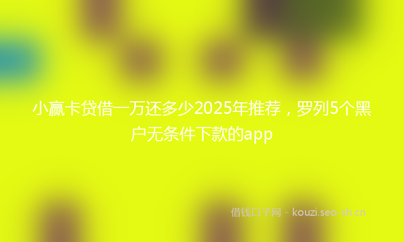 小赢卡贷借一万还多少2025年推荐，罗列5个黑户无条件下款的app
