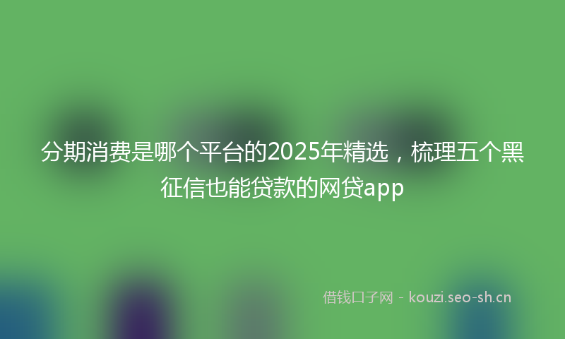 分期消费是哪个平台的2025年精选，梳理五个黑征信也能贷款的网贷app