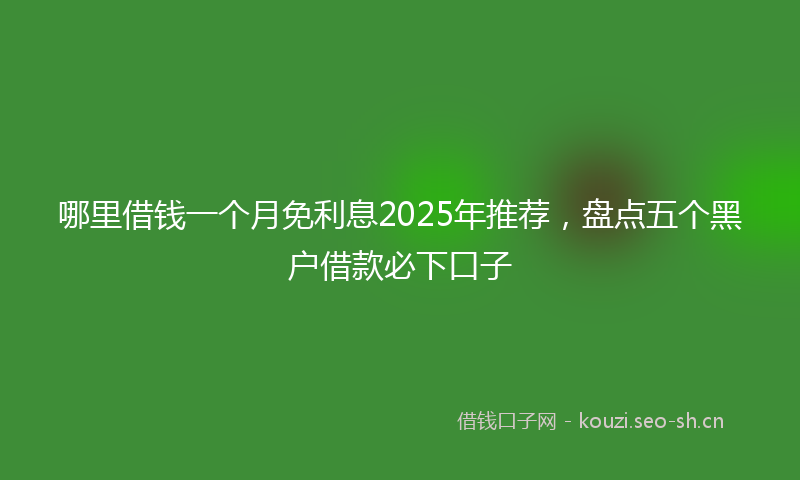 哪里借钱一个月免利息2025年推荐，盘点五个黑户借款必下口子