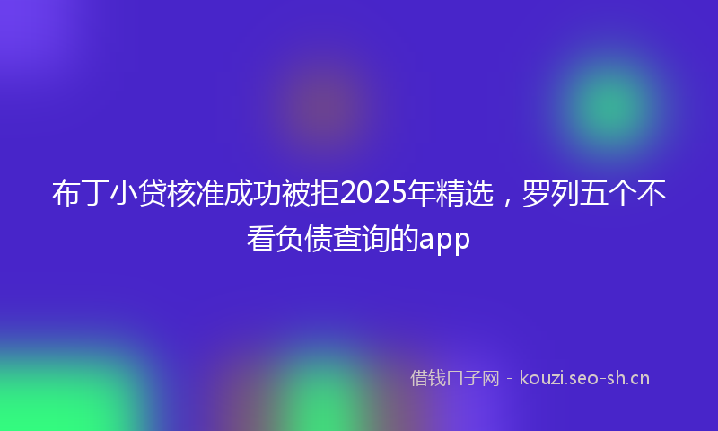 布丁小贷核准成功被拒2025年精选，罗列五个不看负债查询的app