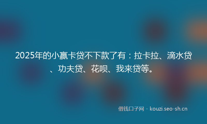 2025年的小赢卡贷不下款了有：拉卡拉、滴水贷、功夫贷、花呗、我来贷等。