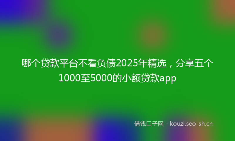 哪个贷款平台不看负债2025年精选，分享五个1000至5000的小额贷款app