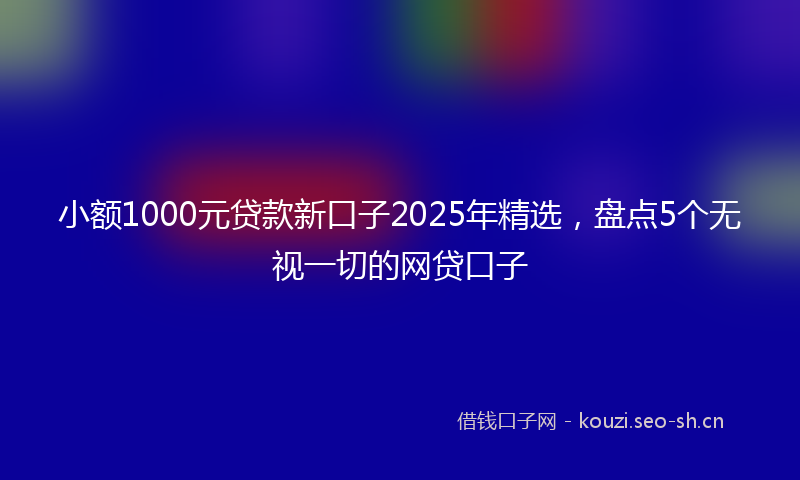小额1000元贷款新口子2025年精选，盘点5个无视一切的网贷口子