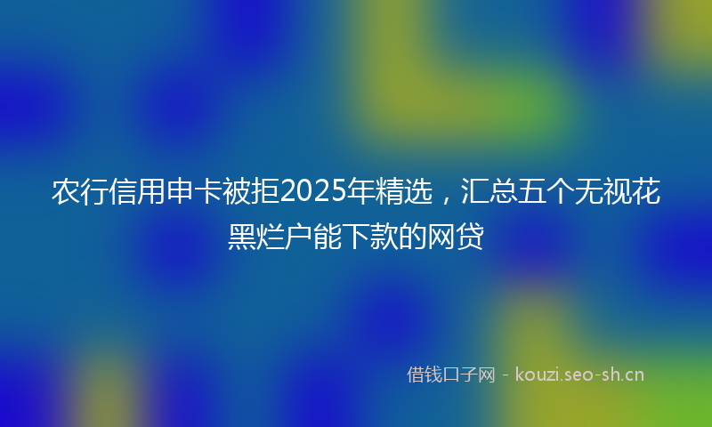 农行信用申卡被拒2025年精选，汇总五个无视花黑烂户能下款的网贷