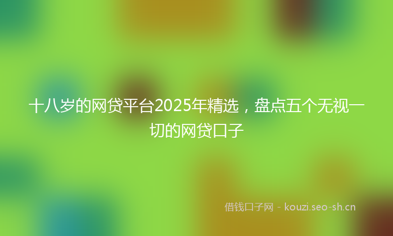 十八岁的网贷平台2025年精选，盘点五个无视一切的网贷口子