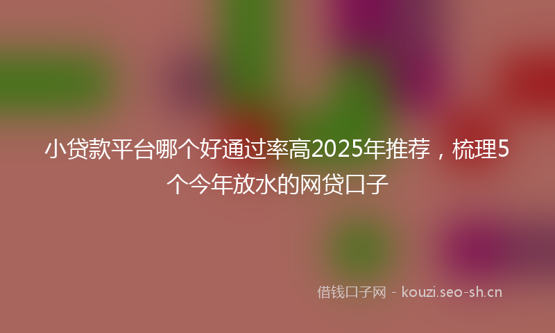 小贷款平台哪个好通过率高2025年推荐，梳理5个今年放水的网贷口子