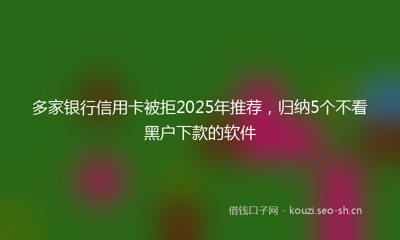 多家银行信用卡被拒2025年推荐，归纳5个不看黑户下款的软件