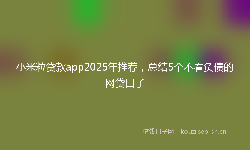 小米粒贷款app2025年推荐，总结5个不看负债的网贷口子