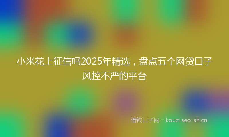 小米花上征信吗2025年精选，盘点五个网贷口子风控不严的平台