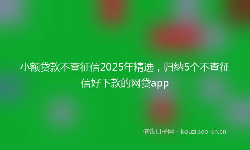 小额贷款不查征信2025年精选，归纳5个不查征信好下款的网贷app