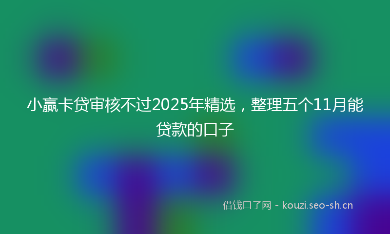 小赢卡贷审核不过2025年精选，整理五个11月能贷款的口子