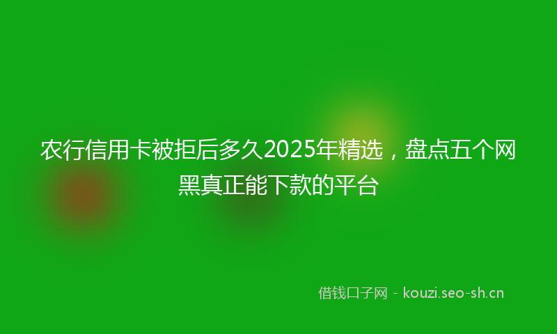 农行信用卡被拒后多久2025年精选，盘点五个网黑真正能下款的平台