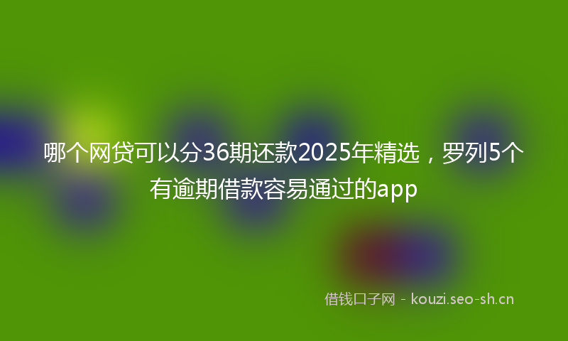 哪个网贷可以分36期还款2025年精选，罗列5个有逾期借款容易通过的app