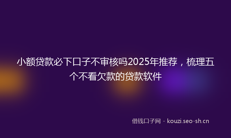 小额贷款必下口子不审核吗2025年推荐，梳理五个不看欠款的贷款软件