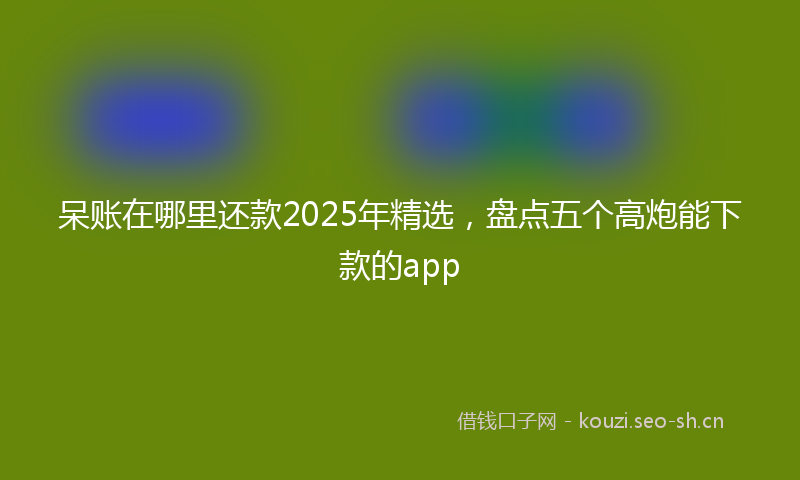 呆账在哪里还款2025年精选，盘点五个高炮能下款的app