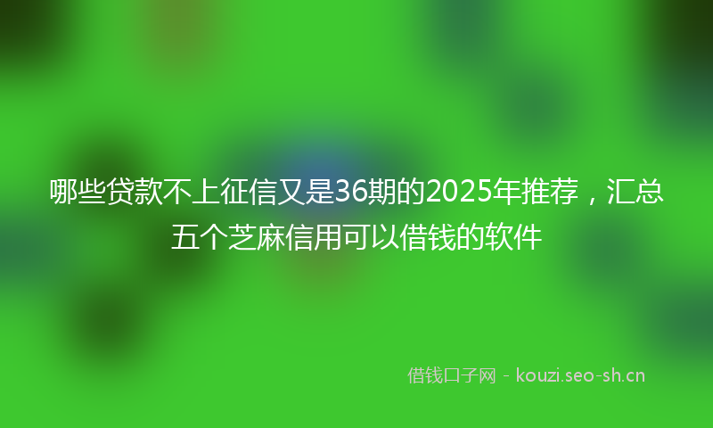 哪些贷款不上征信又是36期的2025年推荐，汇总五个芝麻信用可以借钱的软件