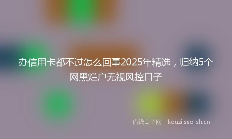 办信用卡都不过怎么回事2025年精选，归纳5个网黑烂户无视风控口子