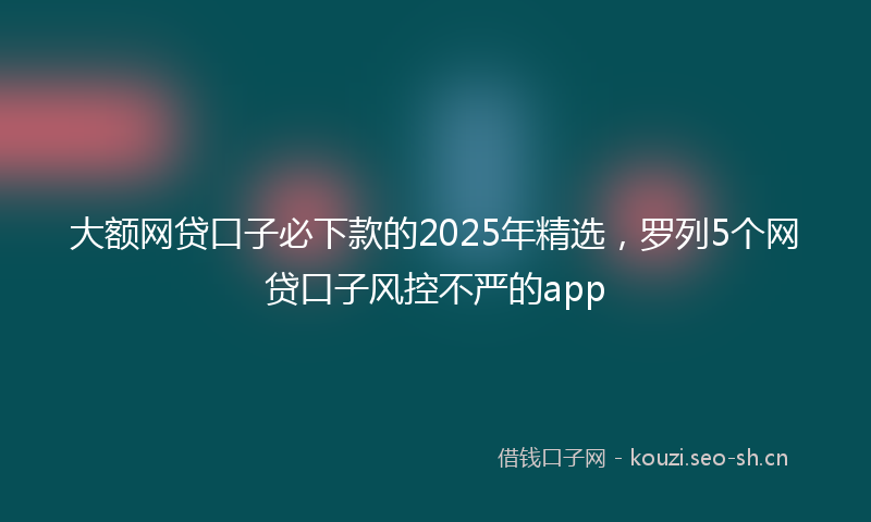 大额网贷口子必下款的2025年精选，罗列5个网贷口子风控不严的app