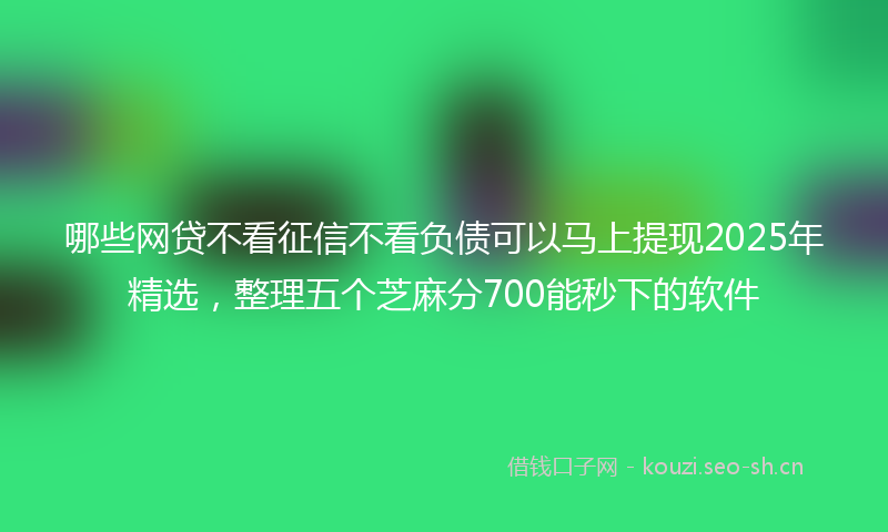 哪些网贷不看征信不看负债可以马上提现2025年精选，整理五个芝麻分700能秒下的软件