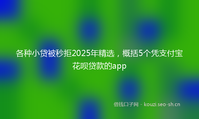各种小贷被秒拒2025年精选，概括5个凭支付宝花呗贷款的app