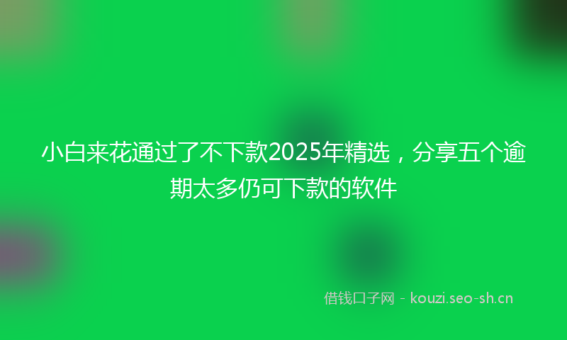 小白来花通过了不下款2025年精选，分享五个逾期太多仍可下款的软件
