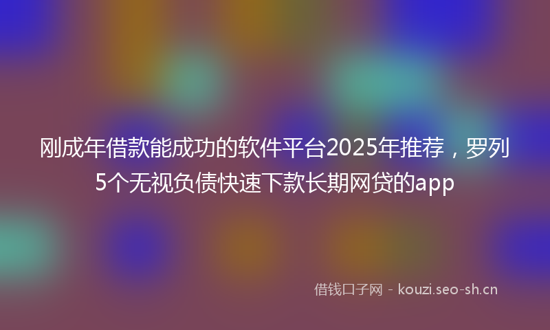 刚成年借款能成功的软件平台2025年推荐，罗列5个无视负债快速下款长期网贷的app
