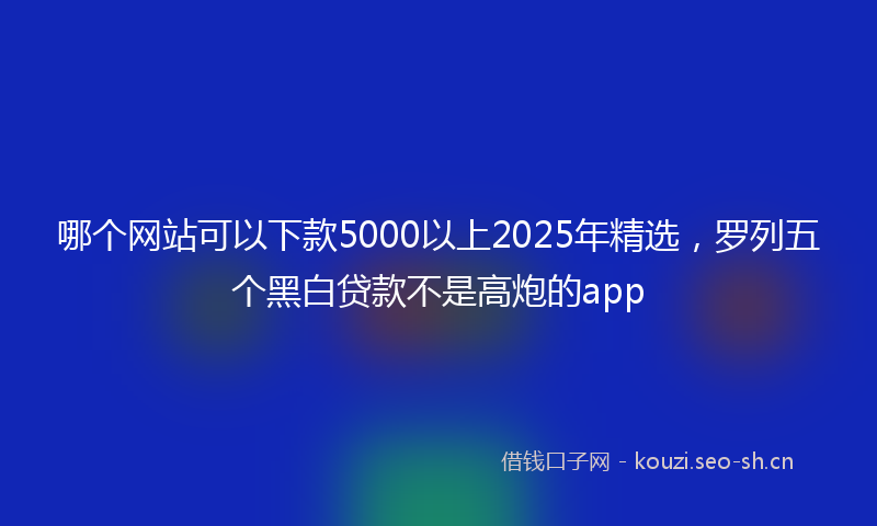哪个网站可以下款5000以上2025年精选，罗列五个黑白贷款不是高炮的app