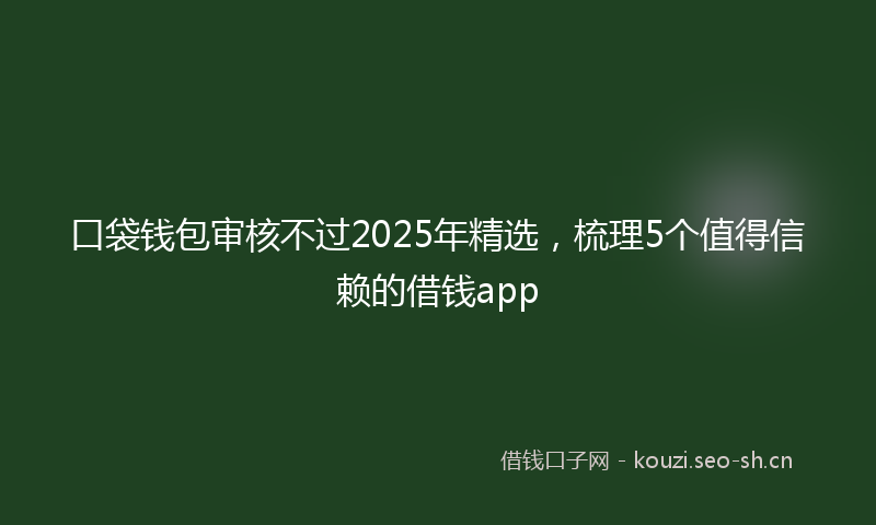口袋钱包审核不过2025年精选，梳理5个值得信赖的借钱app