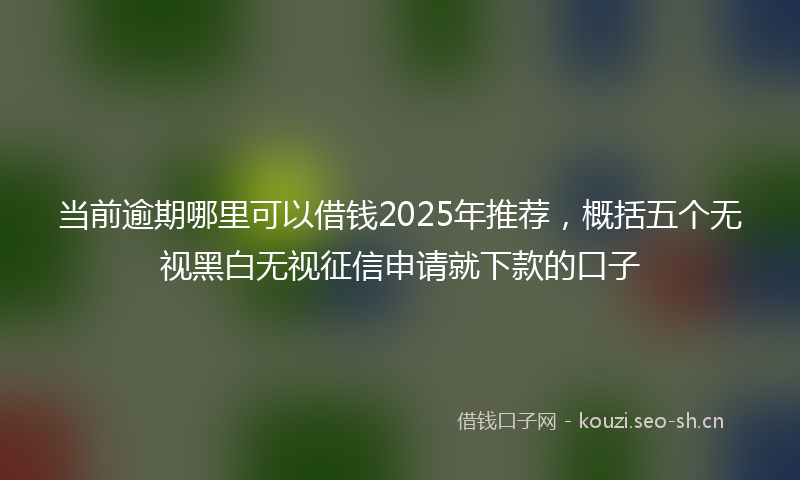 当前逾期哪里可以借钱2025年推荐，概括五个无视黑白无视征信申请就下款的口子