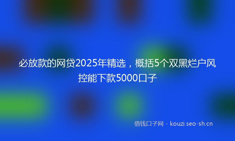 必放款的网贷2025年精选，概括5个双黑烂户风控能下款5000口子