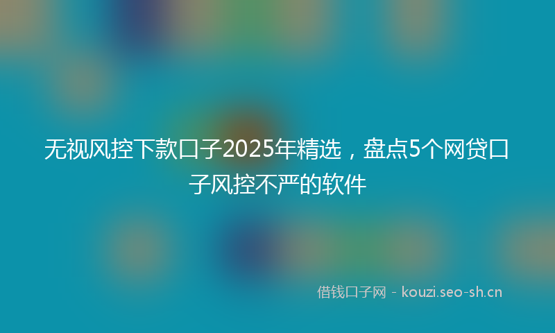 无视风控下款口子2025年精选，盘点5个网贷口子风控不严的软件