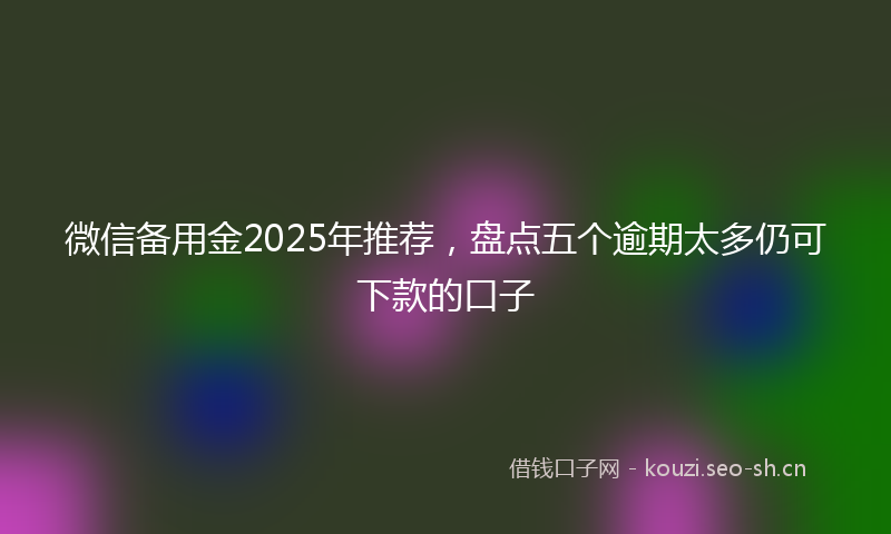 微信备用金2025年推荐，盘点五个逾期太多仍可下款的口子