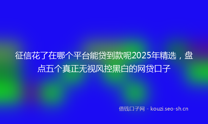 征信花了在哪个平台能贷到款呢2025年精选，盘点五个真正无视风控黑白的网贷口子