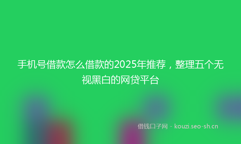 手机号借款怎么借款的2025年推荐，整理五个无视黑白的网贷平台