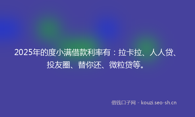 2025年的度小满借款利率有：拉卡拉、人人贷、投友圈、替你还、微粒贷等。