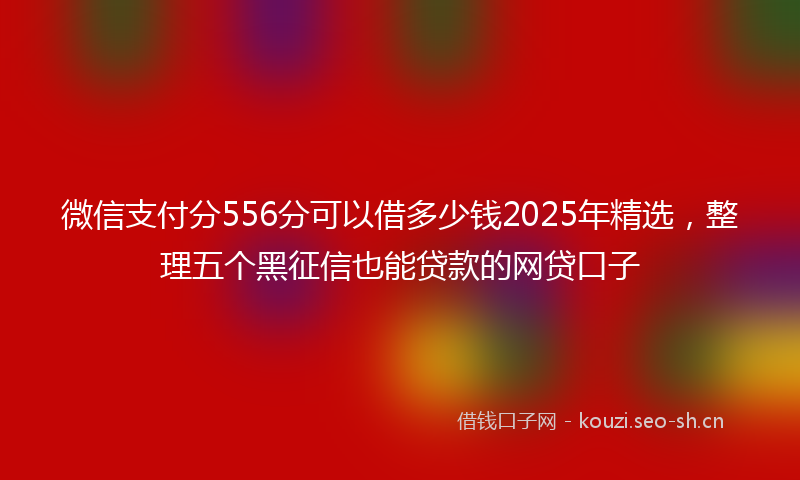 微信支付分556分可以借多少钱2025年精选，整理五个黑征信也能贷款的网贷口子