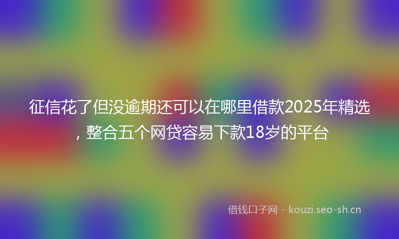 征信花了但没逾期还可以在哪里借款2025年精选，整合五个网贷容易下款18岁的平台