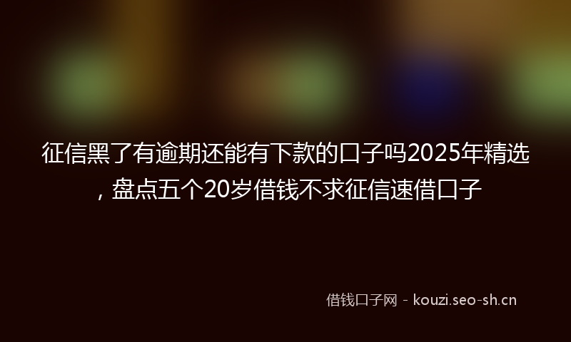征信黑了有逾期还能有下款的口子吗2025年精选，盘点五个20岁借钱不求征信速借口子