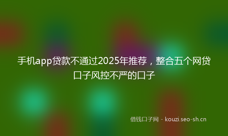 手机app贷款不通过2025年推荐，整合五个网贷口子风控不严的口子