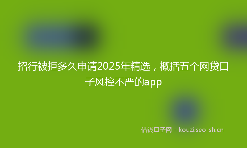 招行被拒多久申请2025年精选，概括五个网贷口子风控不严的app