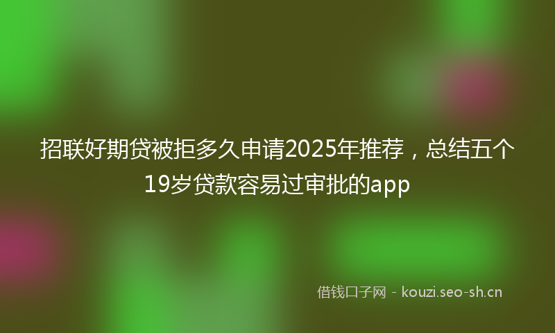 招联好期贷被拒多久申请2025年推荐，总结五个19岁贷款容易过审批的app