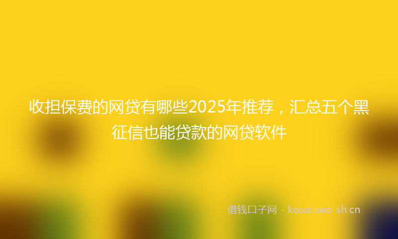收担保费的网贷有哪些2025年推荐，汇总五个黑征信也能贷款的网贷软件