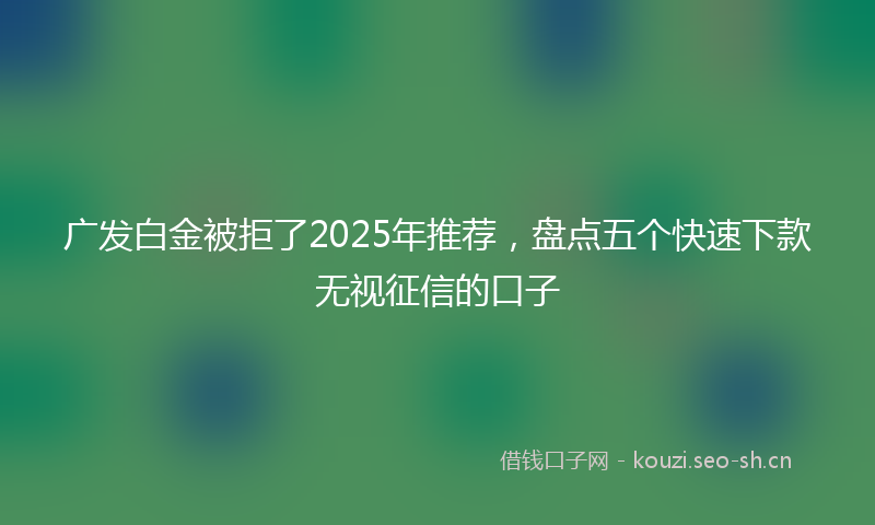 广发白金被拒了2025年推荐，盘点五个快速下款无视征信的口子