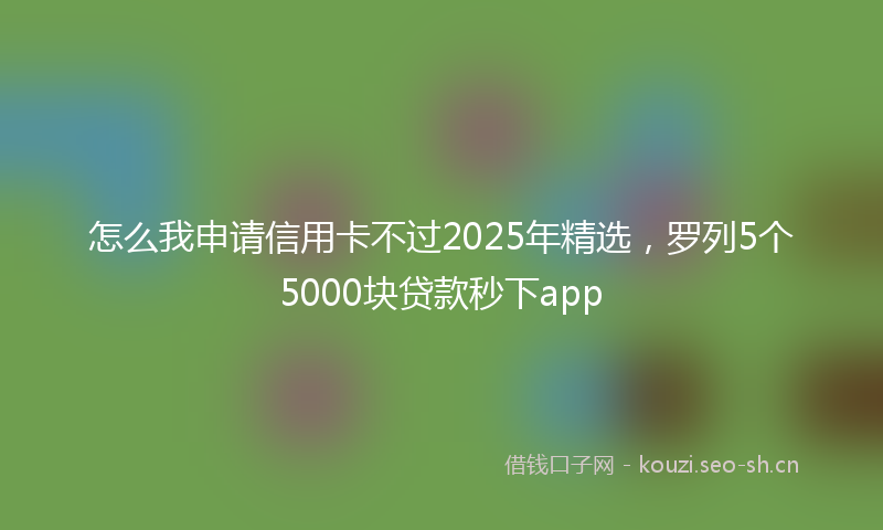 怎么我申请信用卡不过2025年精选,罗列5个5000块贷款秒下app