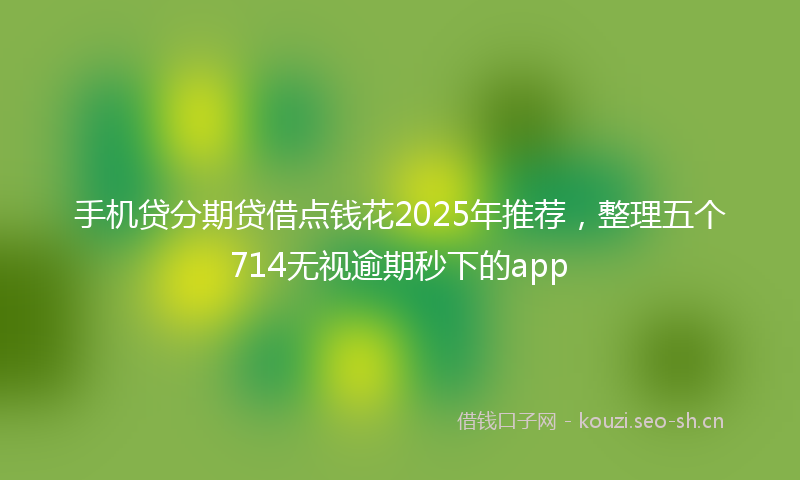 手机贷分期贷借点钱花2025年推荐,整理五个714无视逾期秒下的app