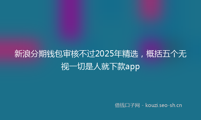 新浪分期钱包审核不过2025年精选，概括五个无视一切是人就下款app