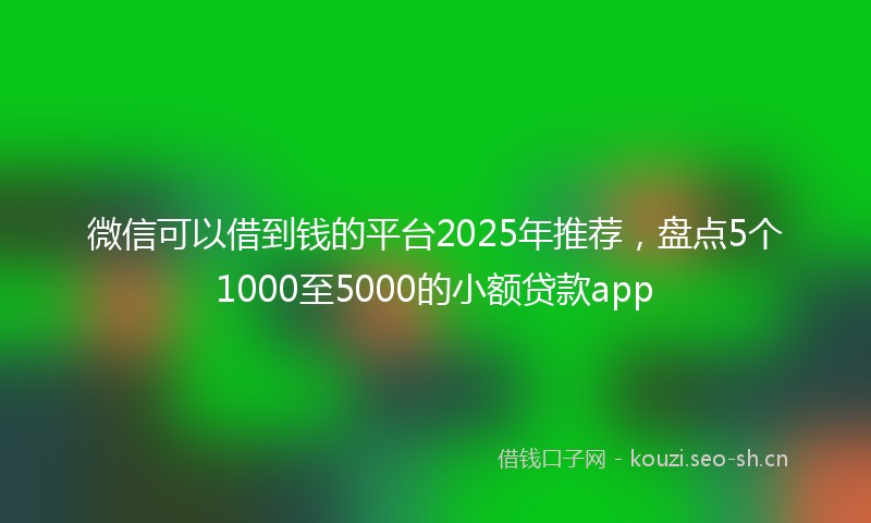 微信可以借到钱的平台2025年推荐，盘点5个1000至5000的小额贷款app